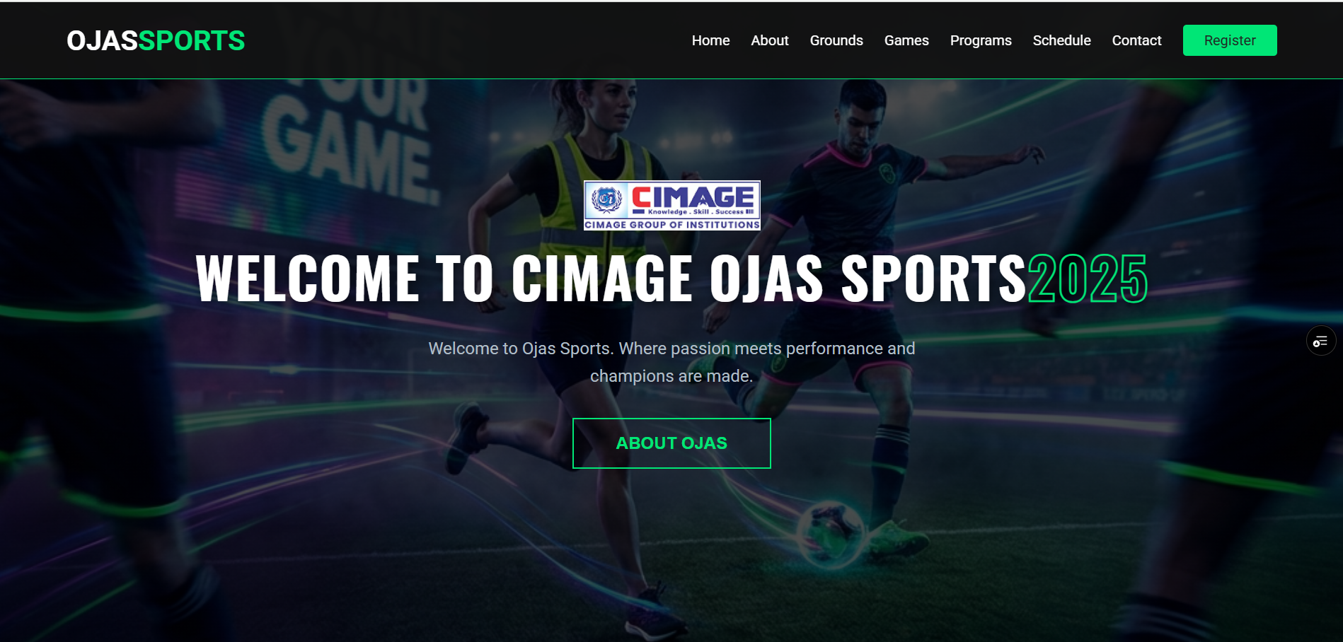Cimage Ojas Sports Website